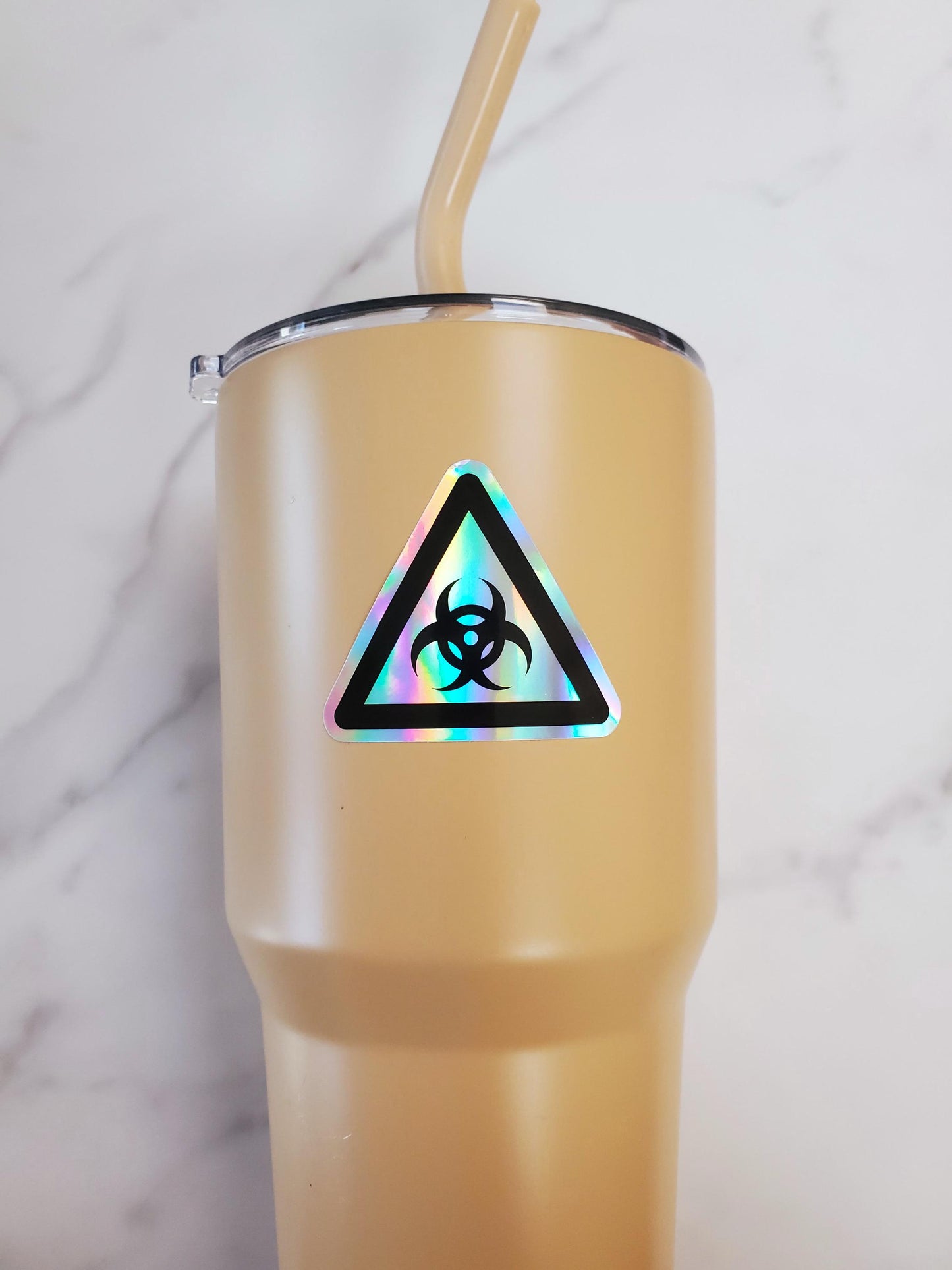 Biohazard Warning Holographic Vinyl Sticker