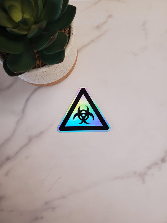 Biohazard Warning Holographic Vinyl Sticker