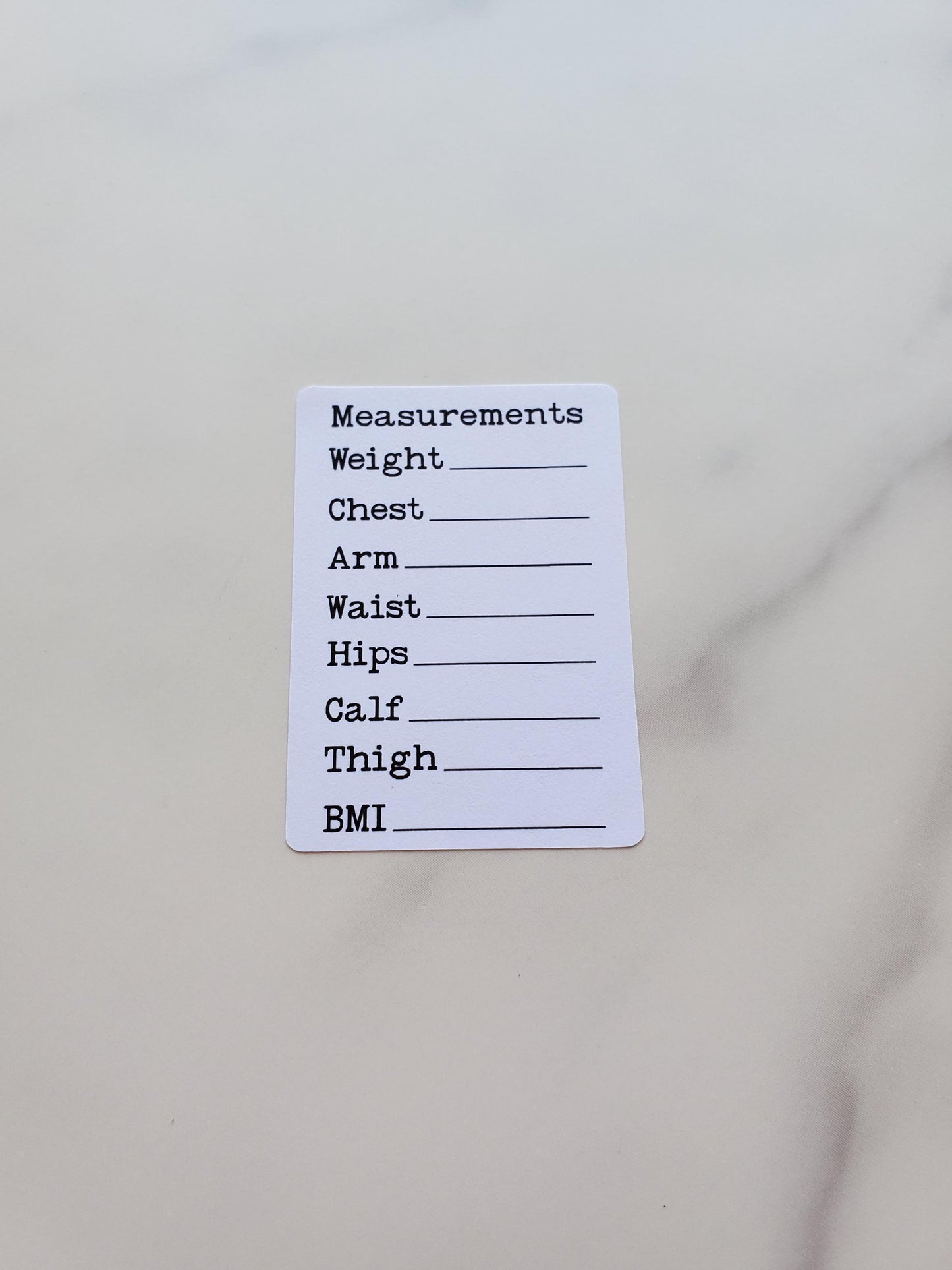 Body Measurement Tracker Stickers for Planners, Journals and Agendas | Fitness Exercise Stickers | Matte Finish