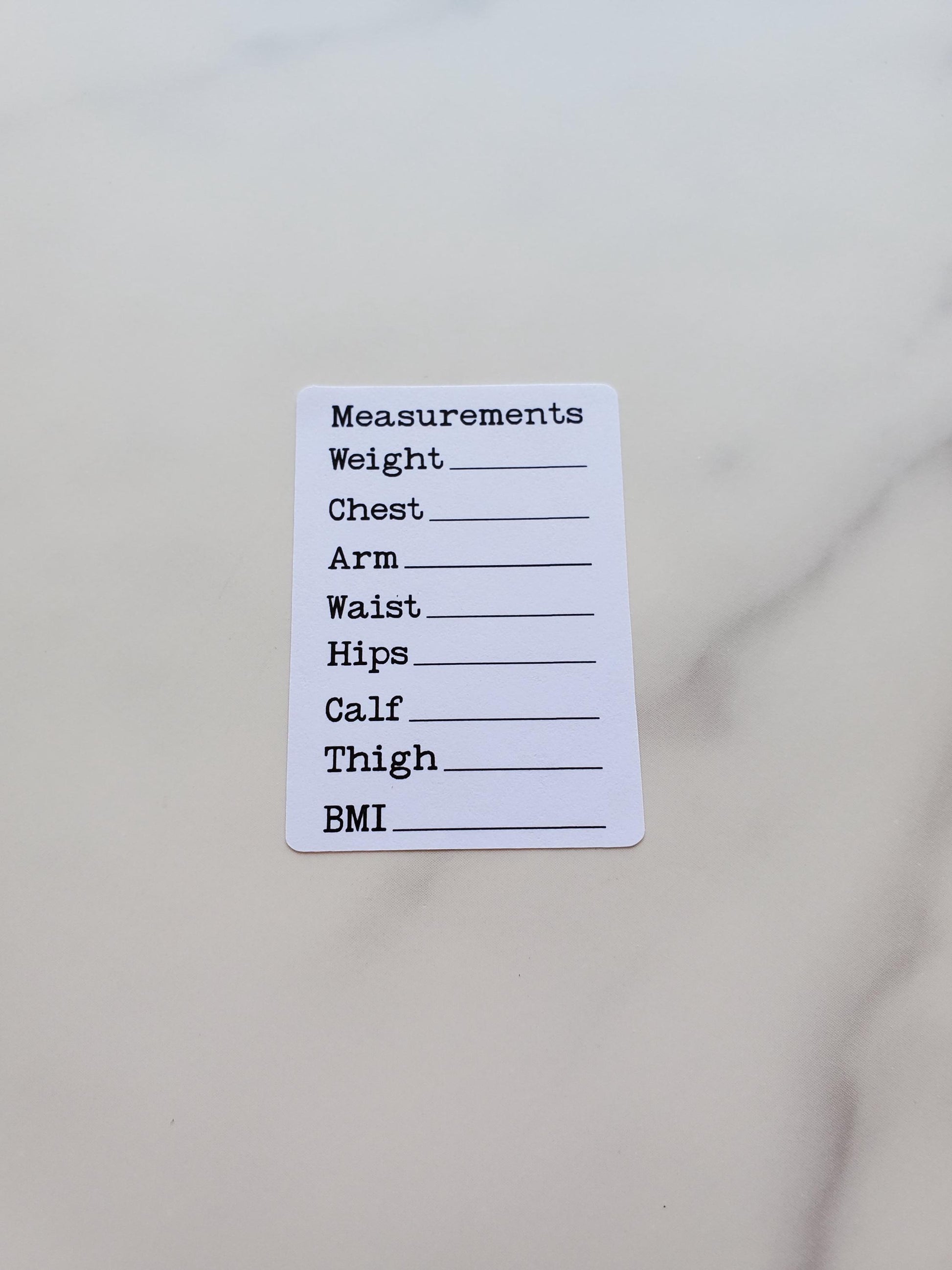Body Measurement Tracker Stickers for Planners, Journals and Agendas | Fitness Exercise Stickers | Matte Finish