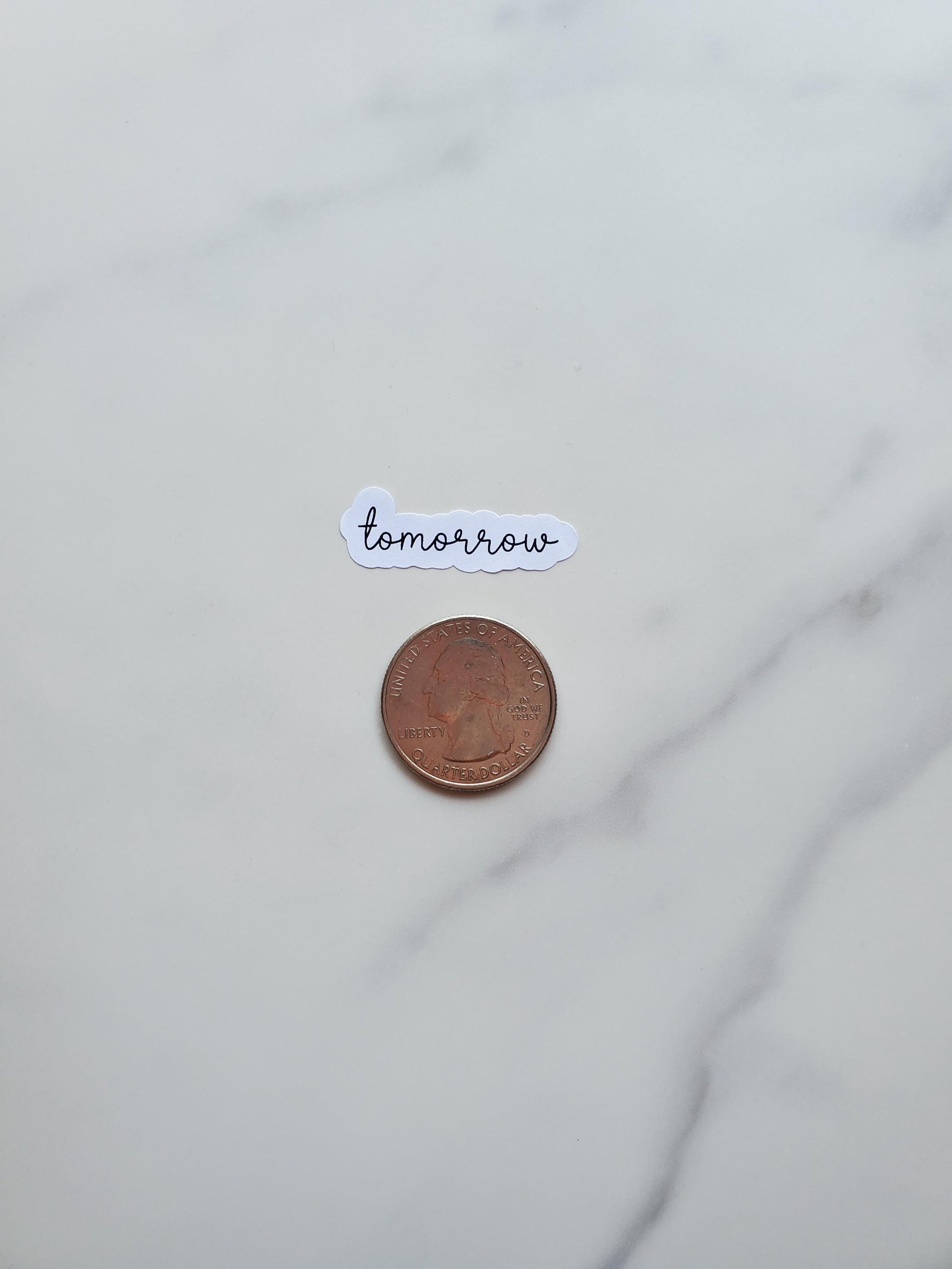 Tomorrow Text Script Stickers for Journals, Planners, Notebooks, Agendas | Prompt Stickers | Kiss Cut, Matte Finish | Mini Scripts