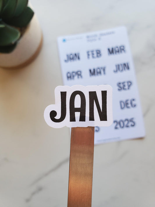 Month Stickers for Planners, Journals, Calendars, Agendas | Month Header Stickers | Kiss Cut, Matte Finish | Style K