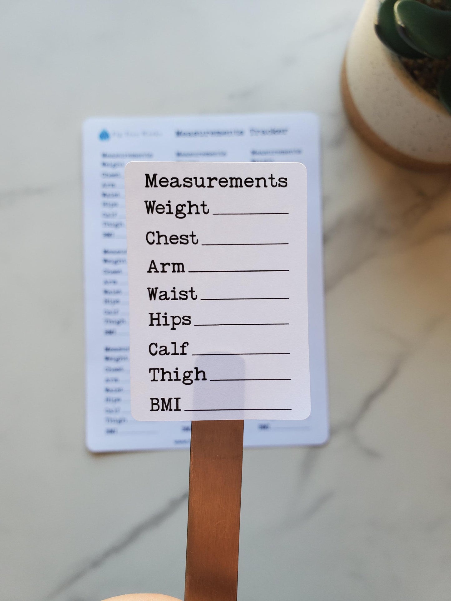 Body Measurement Tracker Stickers for Planners, Journals and Agendas | Fitness Exercise Stickers | Matte Finish