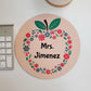 Custom Name Round Mouse Pad Apple and Flowers Design | Teacher Appreciation Gift | Desk Accessories