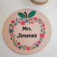 Custom Name Round Mouse Pad Apple and Flowers Design | Teacher Appreciation Gift | Desk Accessories