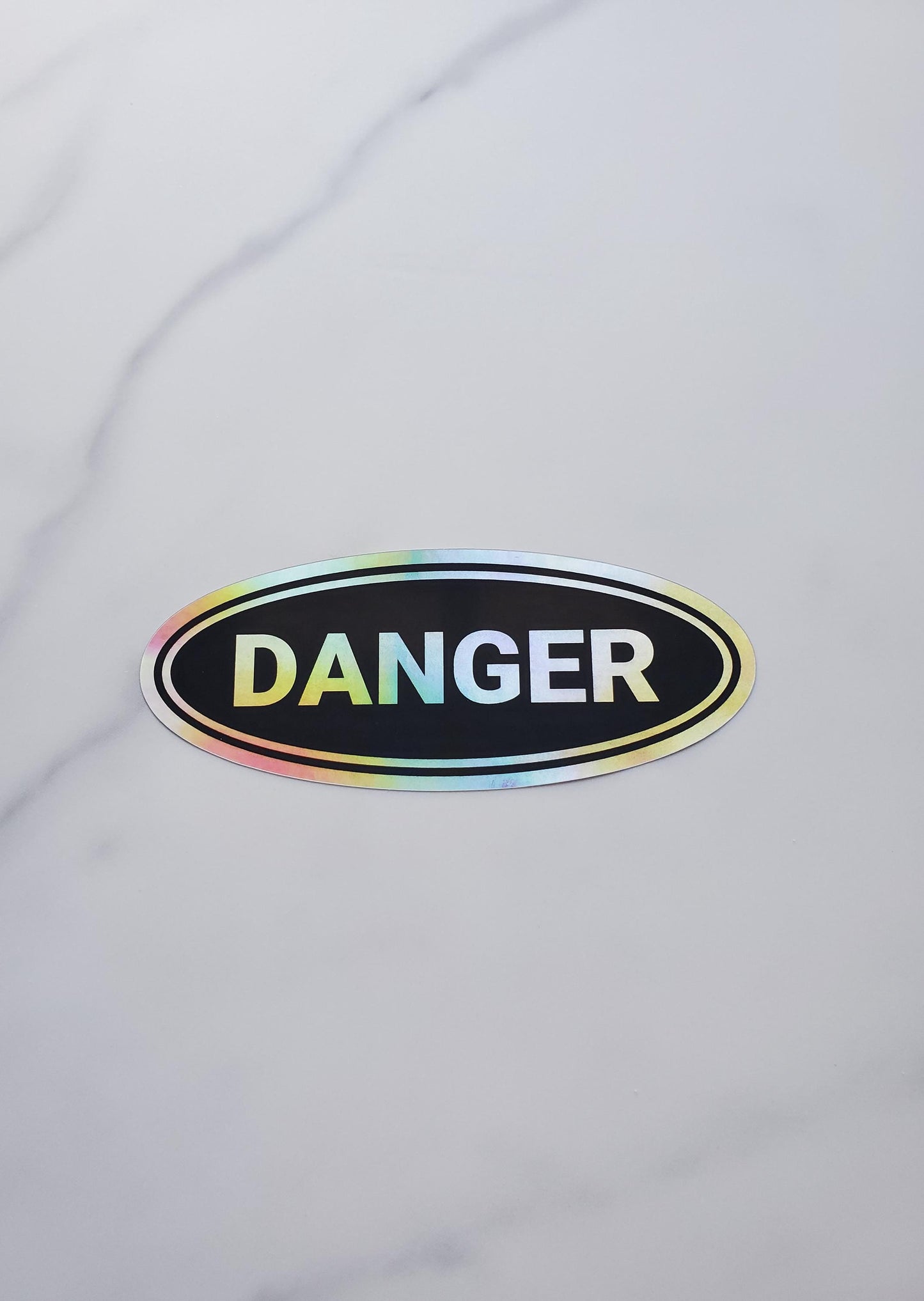 Danger Holographic Vinyl Sticker | Die Cut