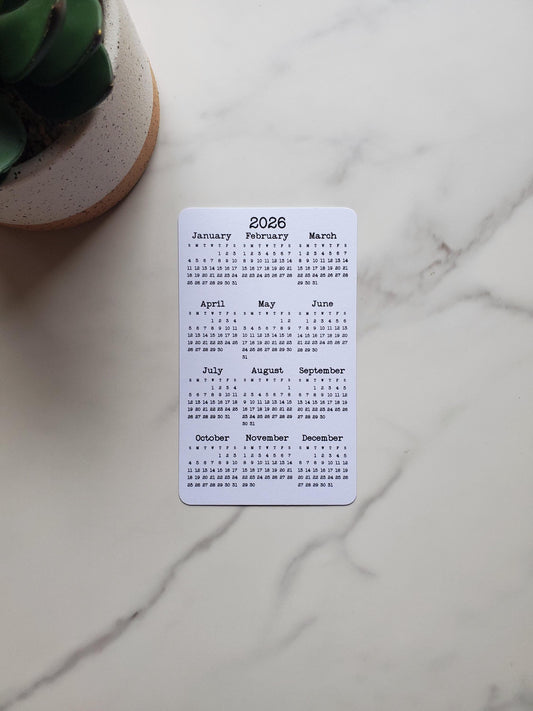 Small Year At A Glance Cardstock Calendar