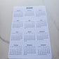 Year At A Glance Calendar Sticker - 4" x 6"