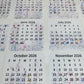 Mini Calendar Stickers with Flowers - Style B