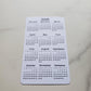 Small Year At A Glance Cardstock Calendar
