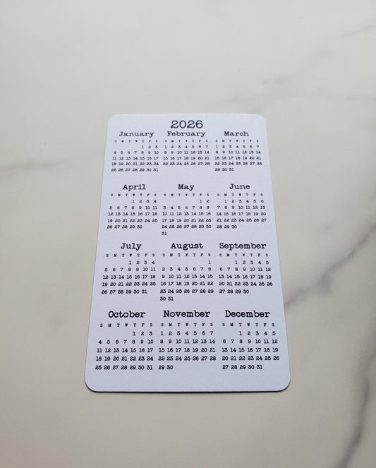 Small Year At A Glance Cardstock Calendar