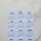 Calendar Magnet 4" x 6" With Mountain Design Start On Any Month | Year at a Glance | Magnetic Calendar for Fridge