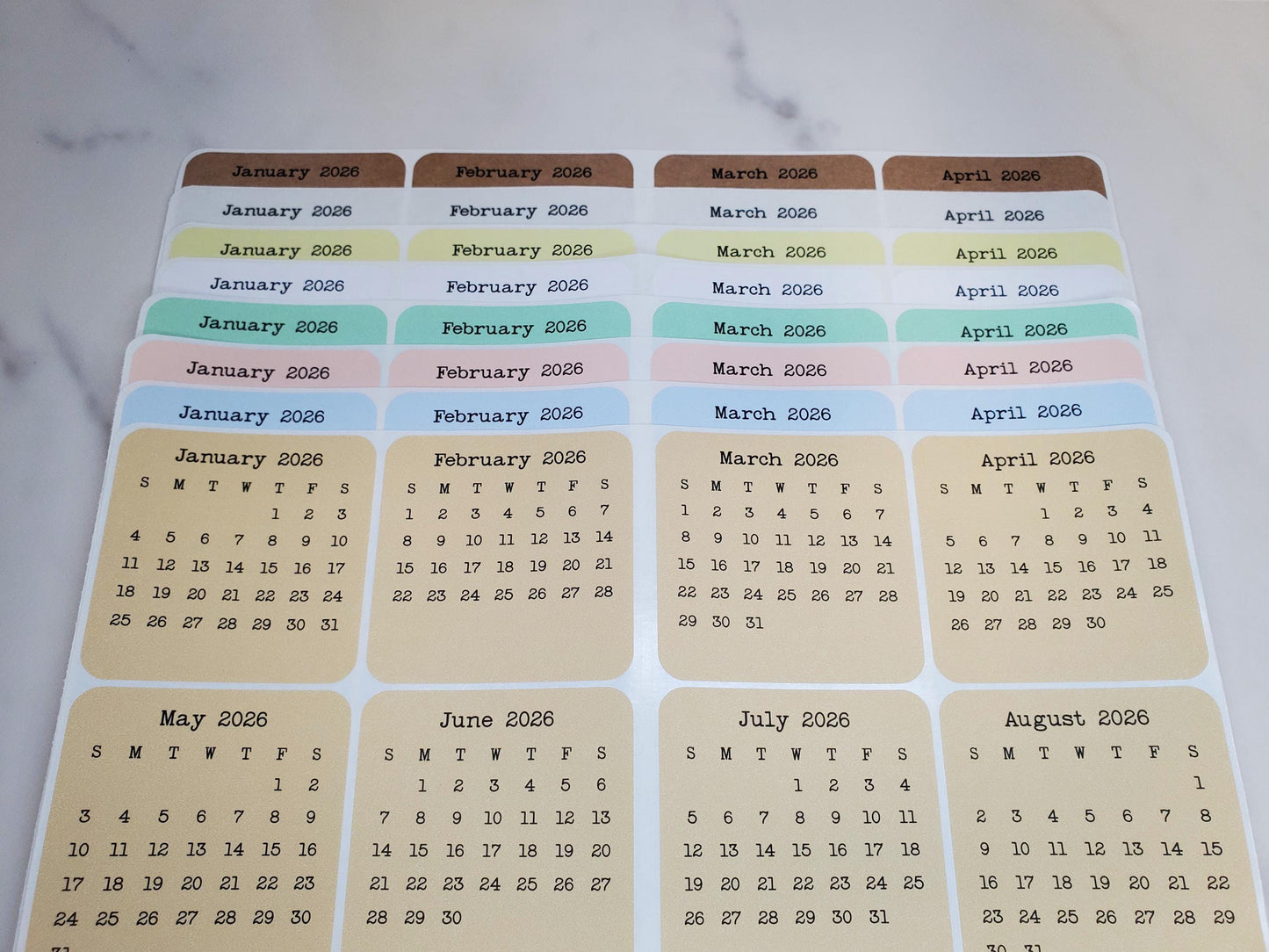 Mini Calendar Stickers
