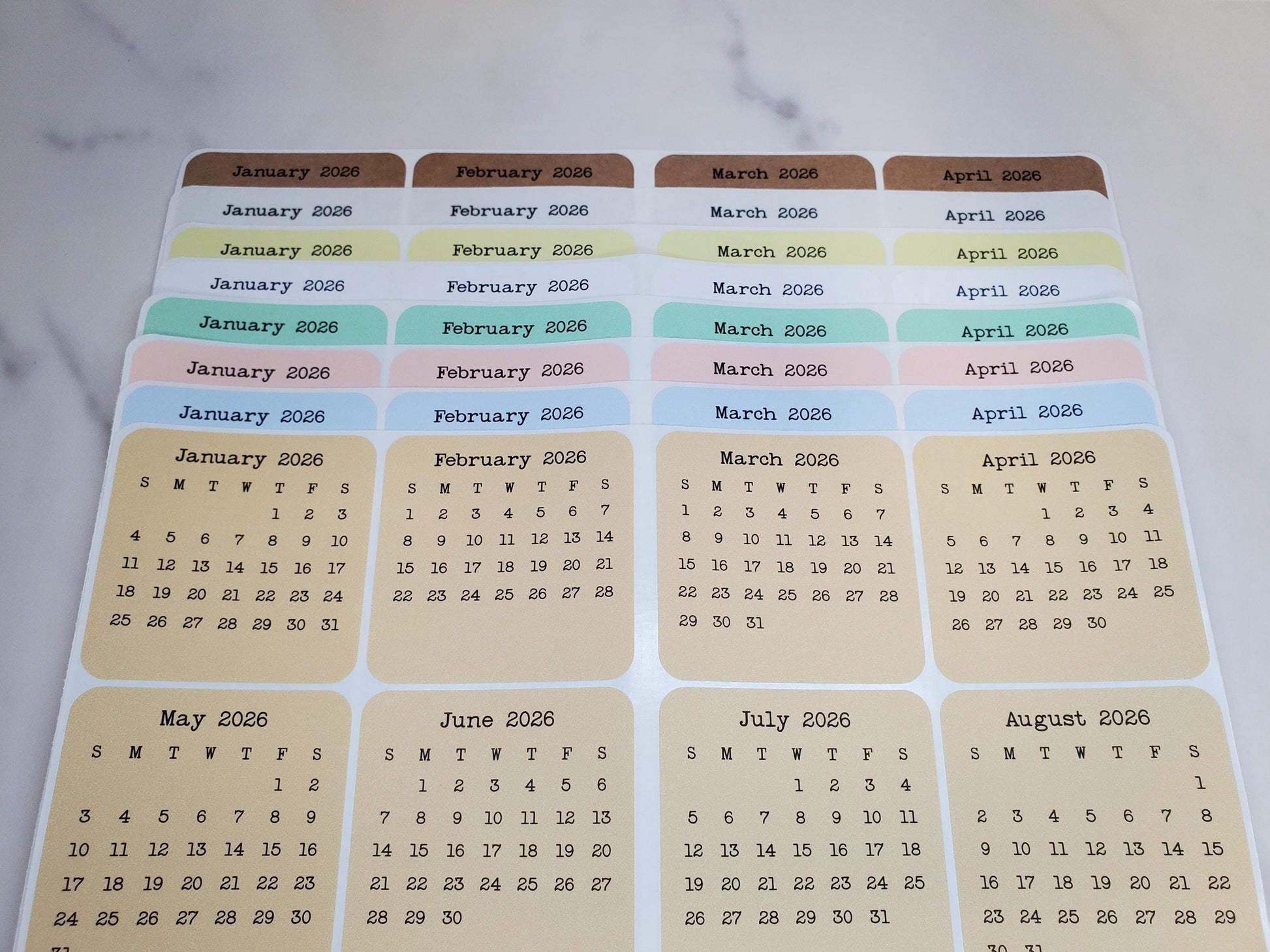 Mini Calendar Stickers
