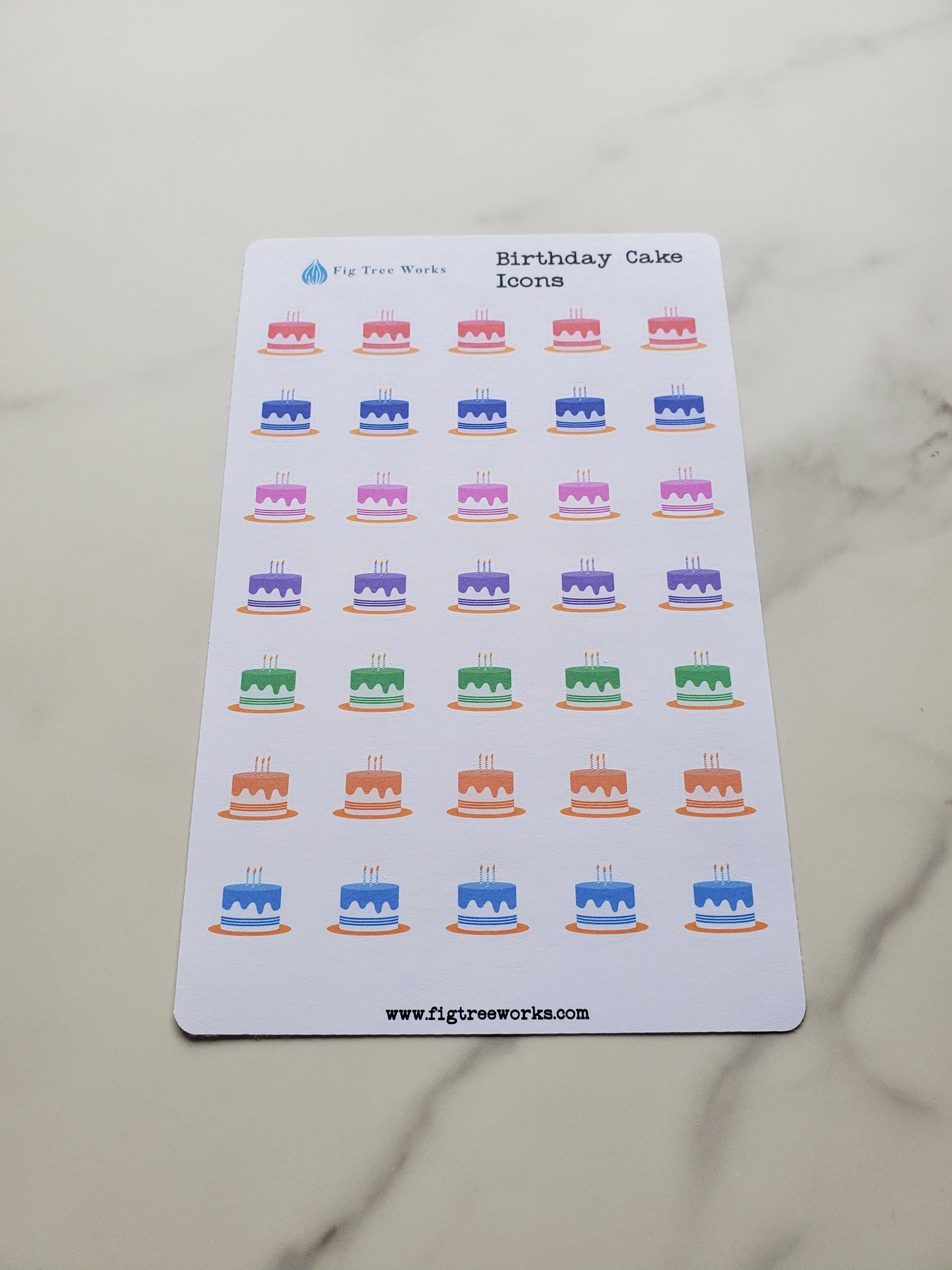 Birthday Cake Planner Stickers