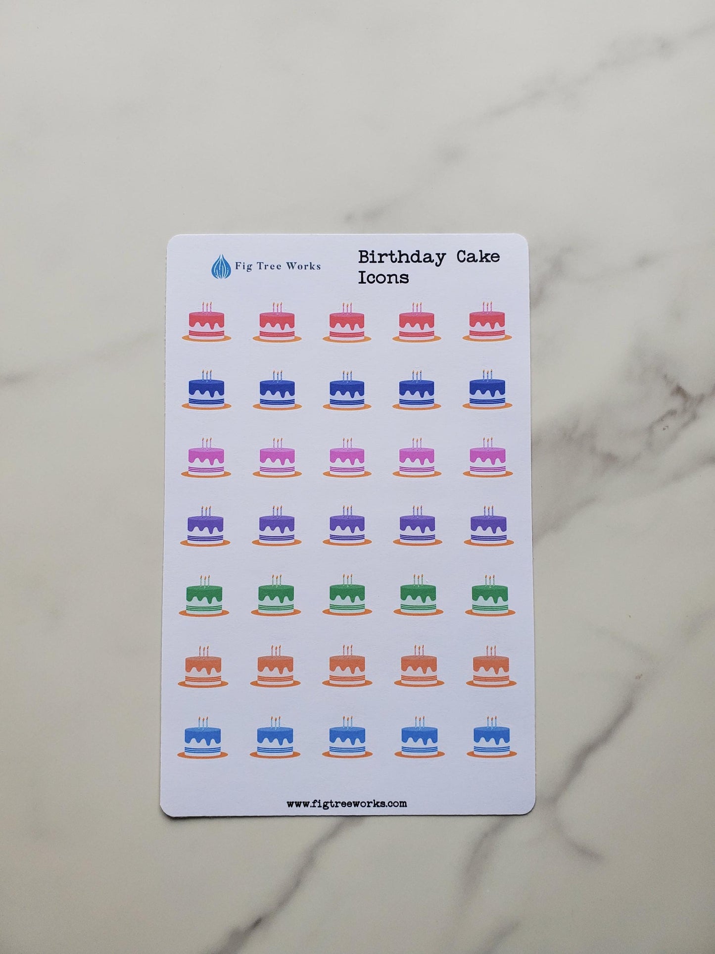 Birthday Cake Planner Stickers
