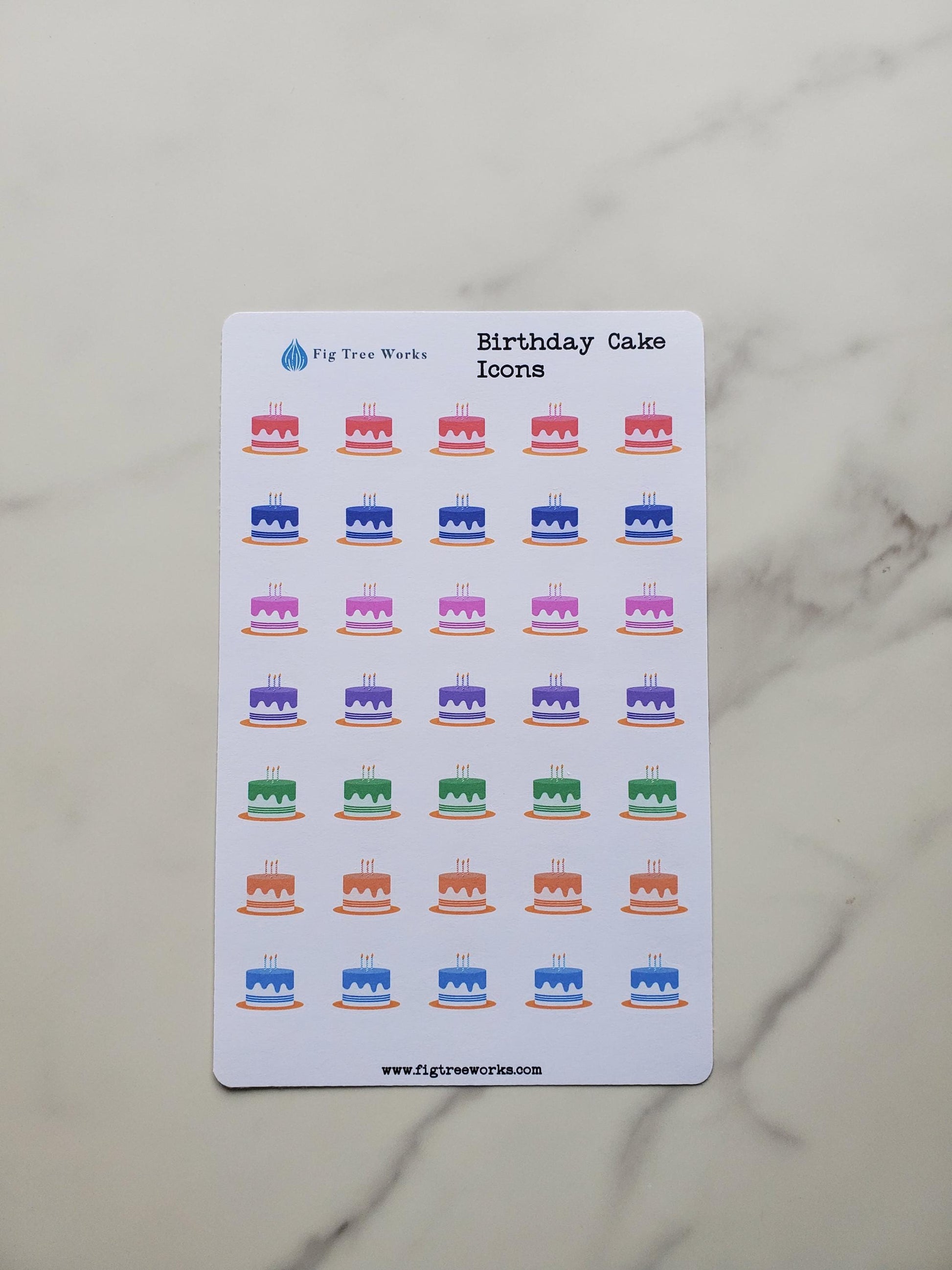 Birthday Cake Planner Stickers