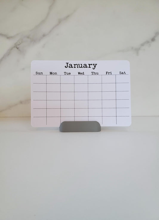 Undated Cardstock Calendar With Optional Stand | Desk Calendar | 6" x 4"