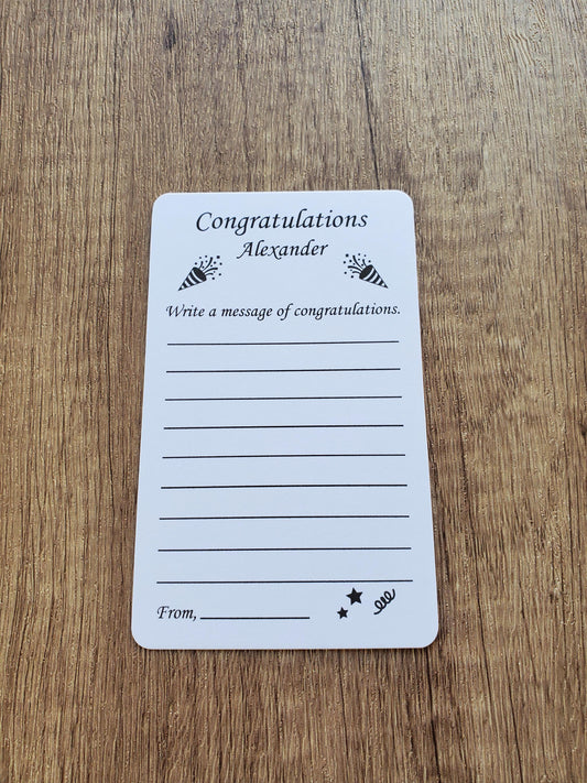 Custom Congratulations Message Cards for Celebrations and Parties | 3" x 5" Cards | Printed and Shipped To You