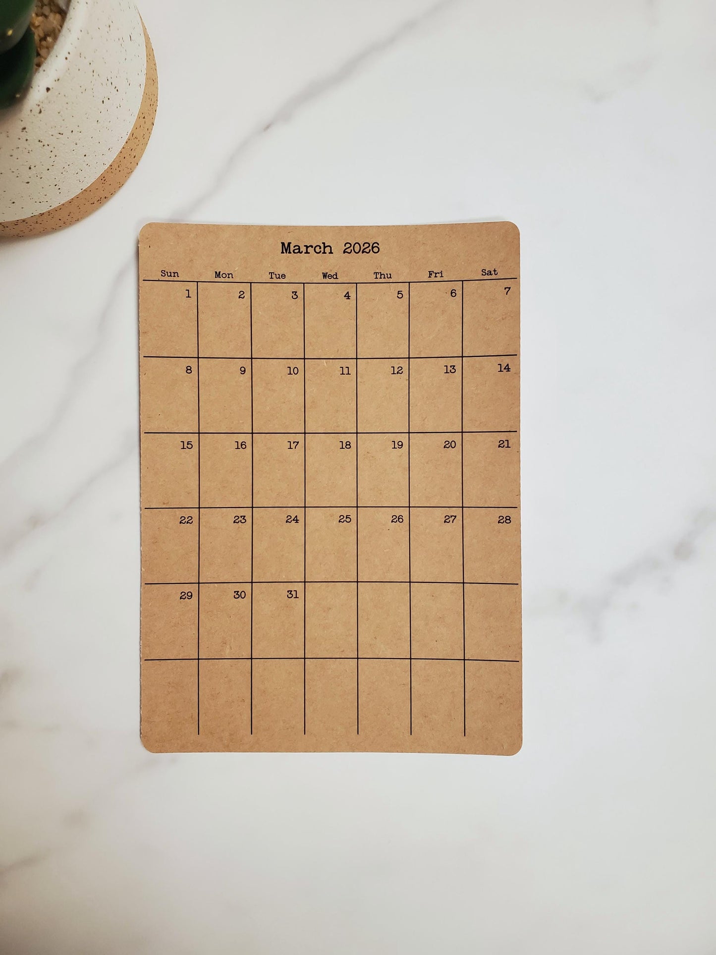 Large Monthly Calendar Stickers