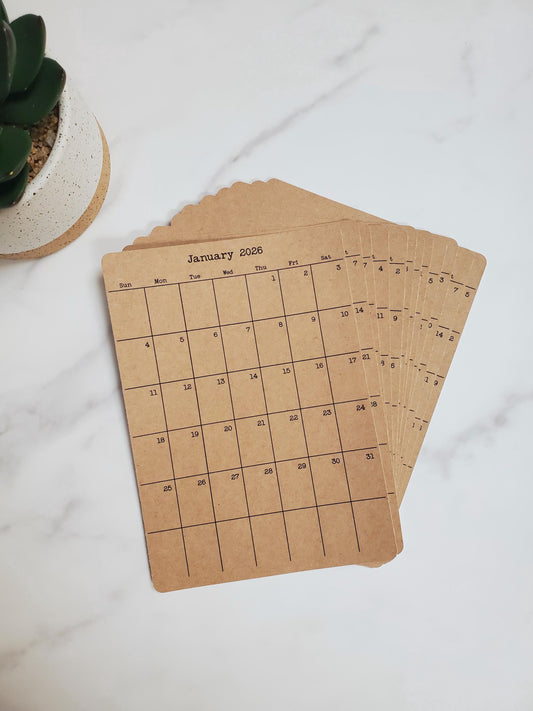 Large Monthly Calendar Stickers