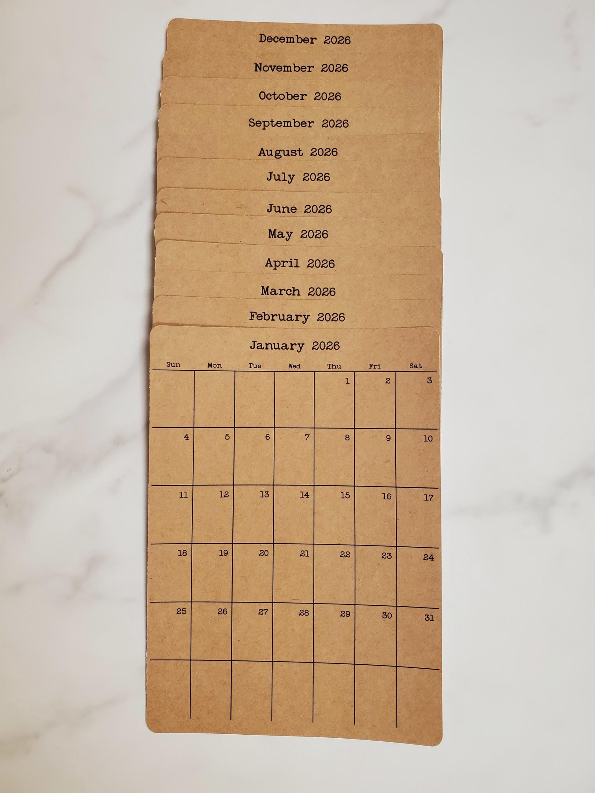 Large Monthly Calendar Stickers