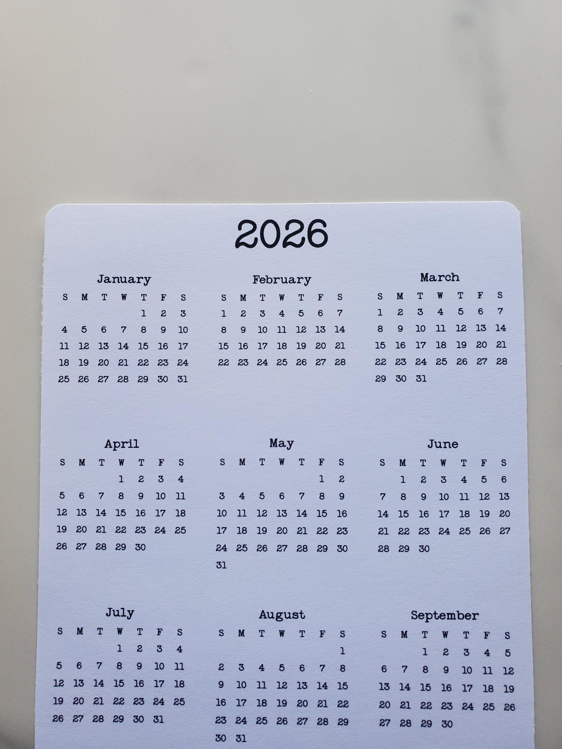Year At A Glance Calendar Sticker - 4" x 6"