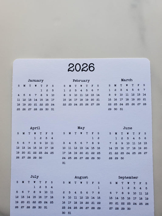 Year At A Glance Calendar Sticker - 4" x 6"