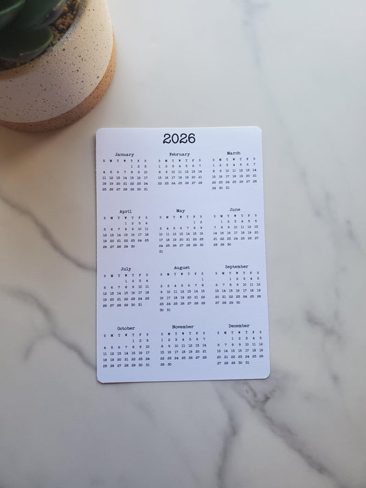 Year At A Glance Calendar Sticker - 4" x 6"