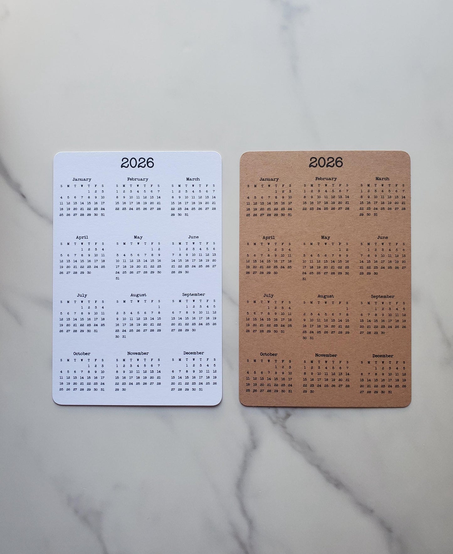 Year At A Glance Cardstock Calendar 4" x 6"