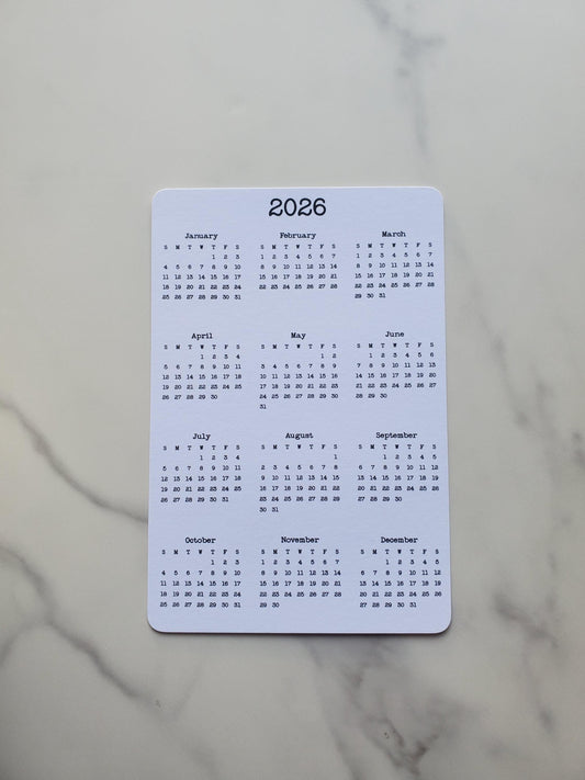 Year At A Glance Cardstock Calendar 4" x 6"