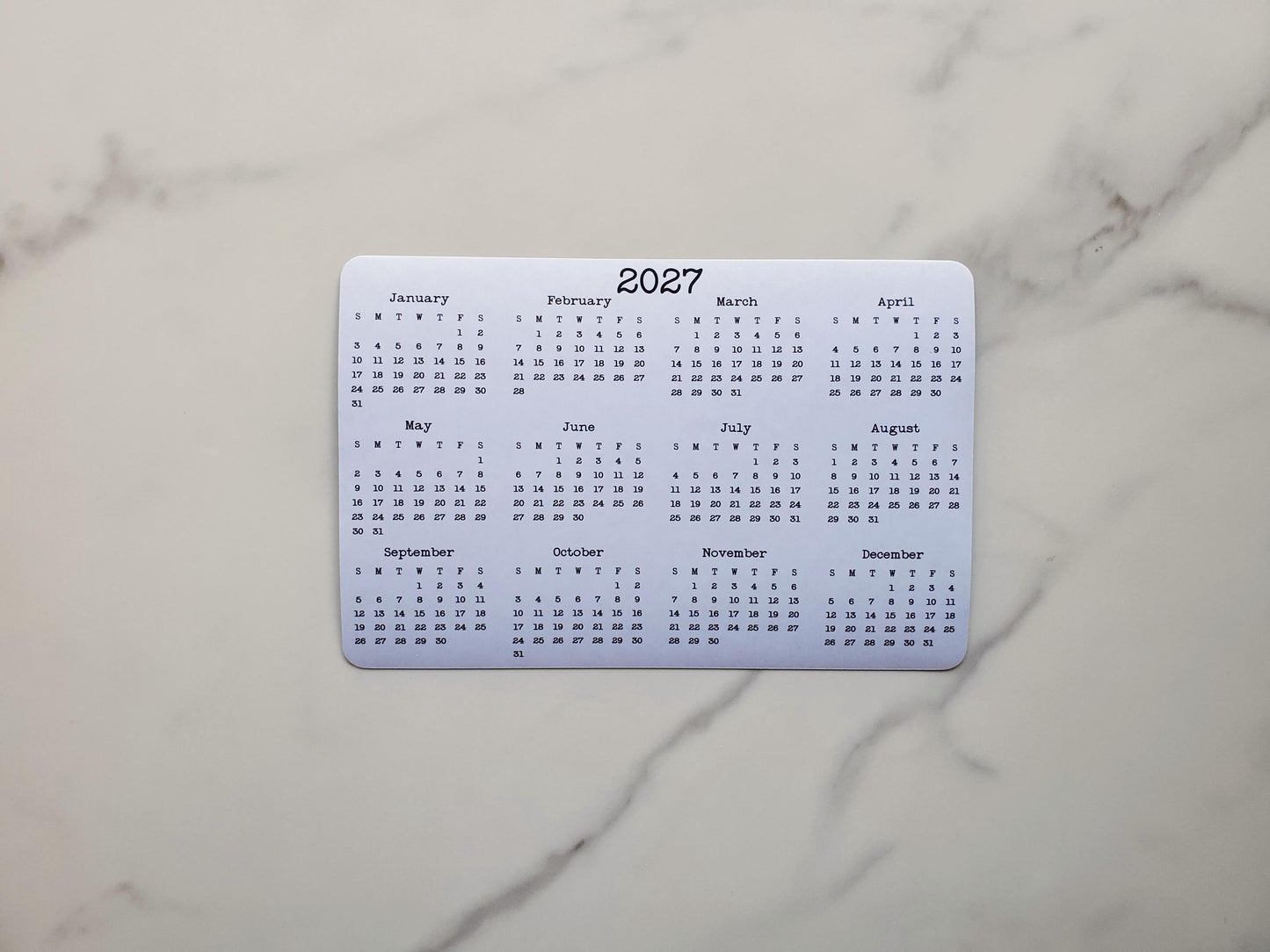 Landscape Calendar Magnet 6" x 4" Start On Any Month | Year at a Glance | Magnetic Calendar, Magnet Calendar for Fridge | Glossy Finish