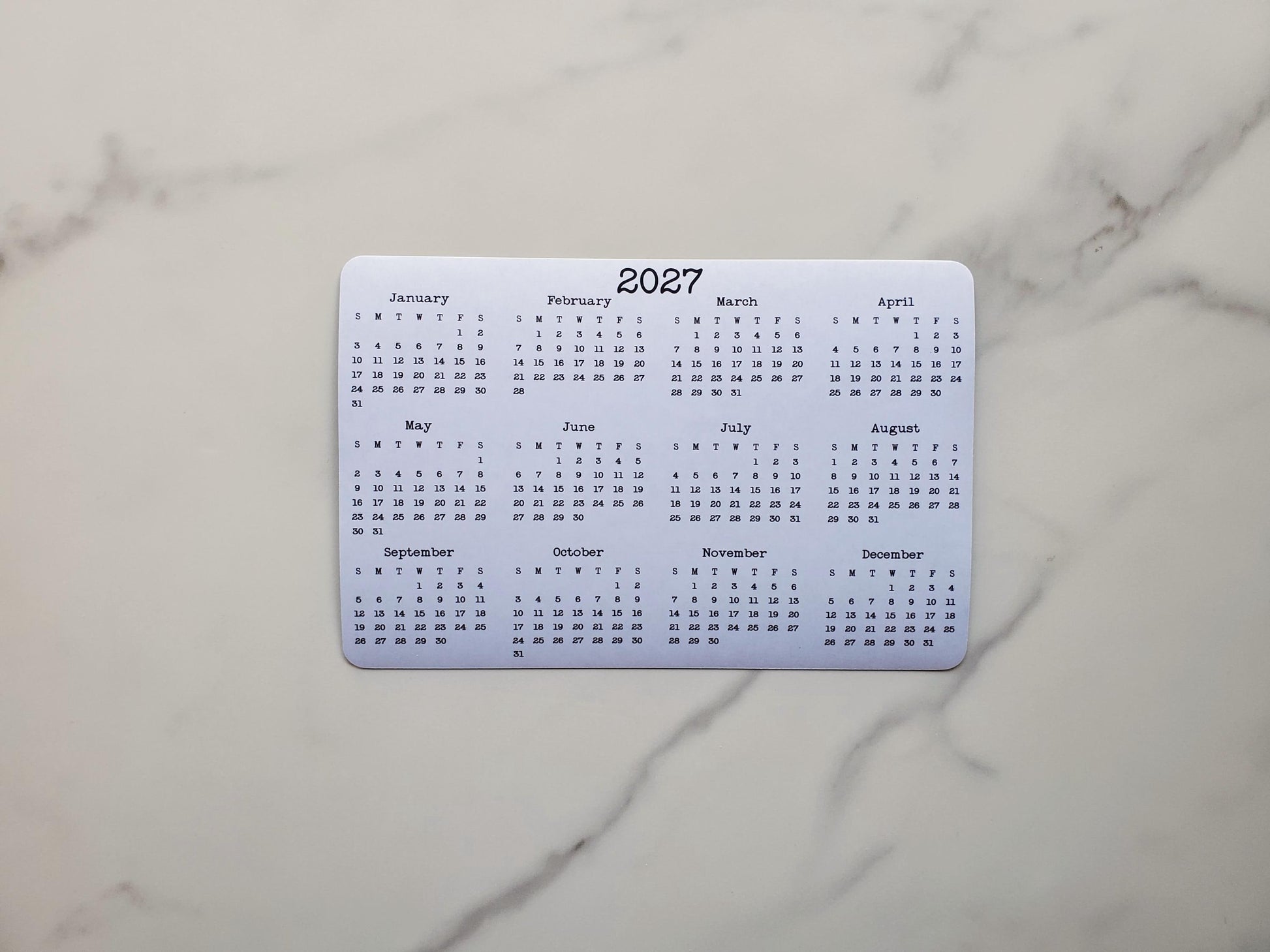 Landscape Calendar Magnet 6" x 4" Start On Any Month | Year at a Glance | Magnetic Calendar, Magnet Calendar for Fridge | Glossy Finish