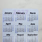 Dog Lover Calendar Magnet 4" x 6" Start On Any Month | Year at a Glance | Magnet Calendar for Fridge | Glossy Finish