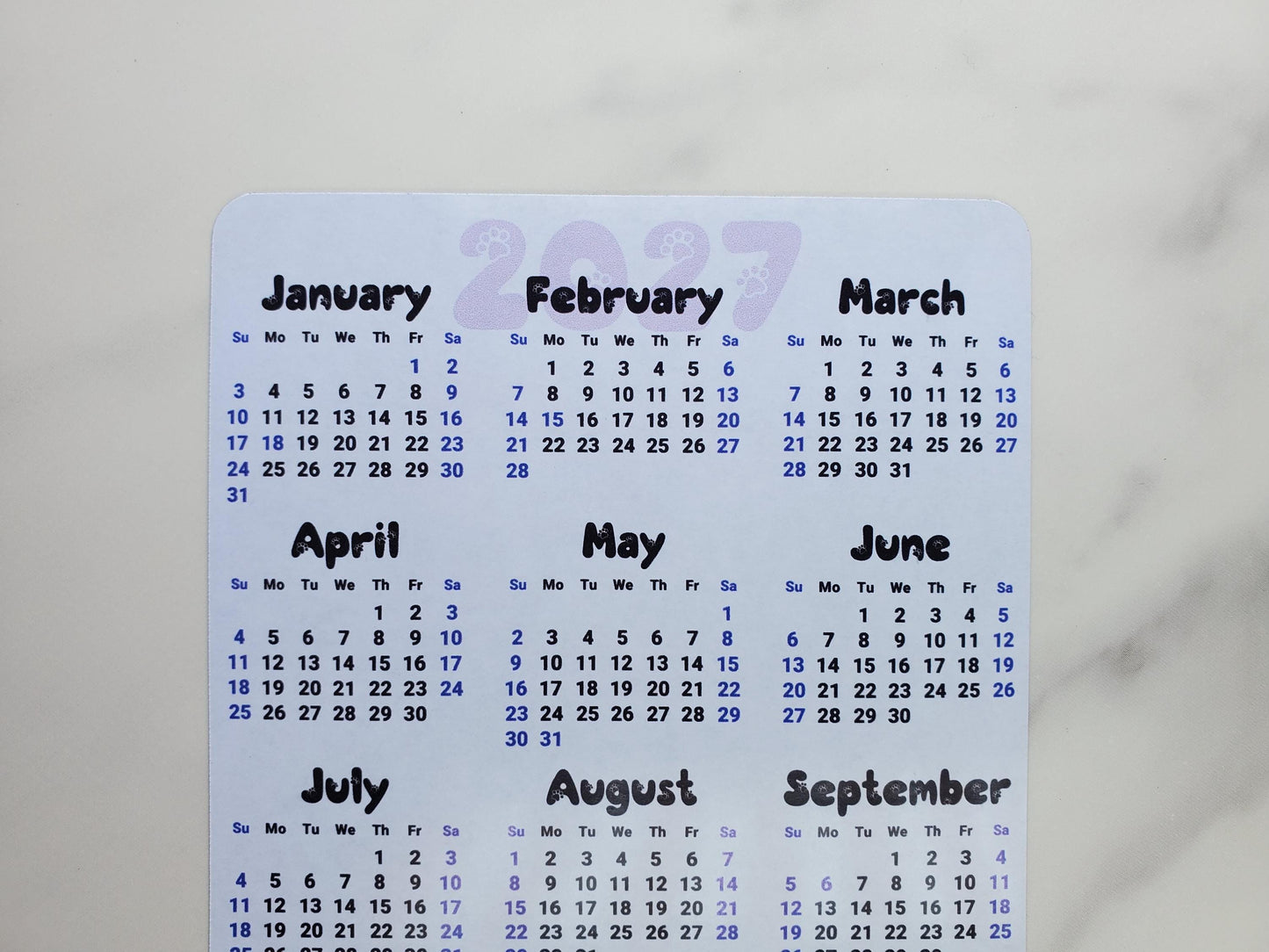 Dog Lover Calendar Magnet 4" x 6" Start On Any Month | Year at a Glance | Magnet Calendar for Fridge | Glossy Finish
