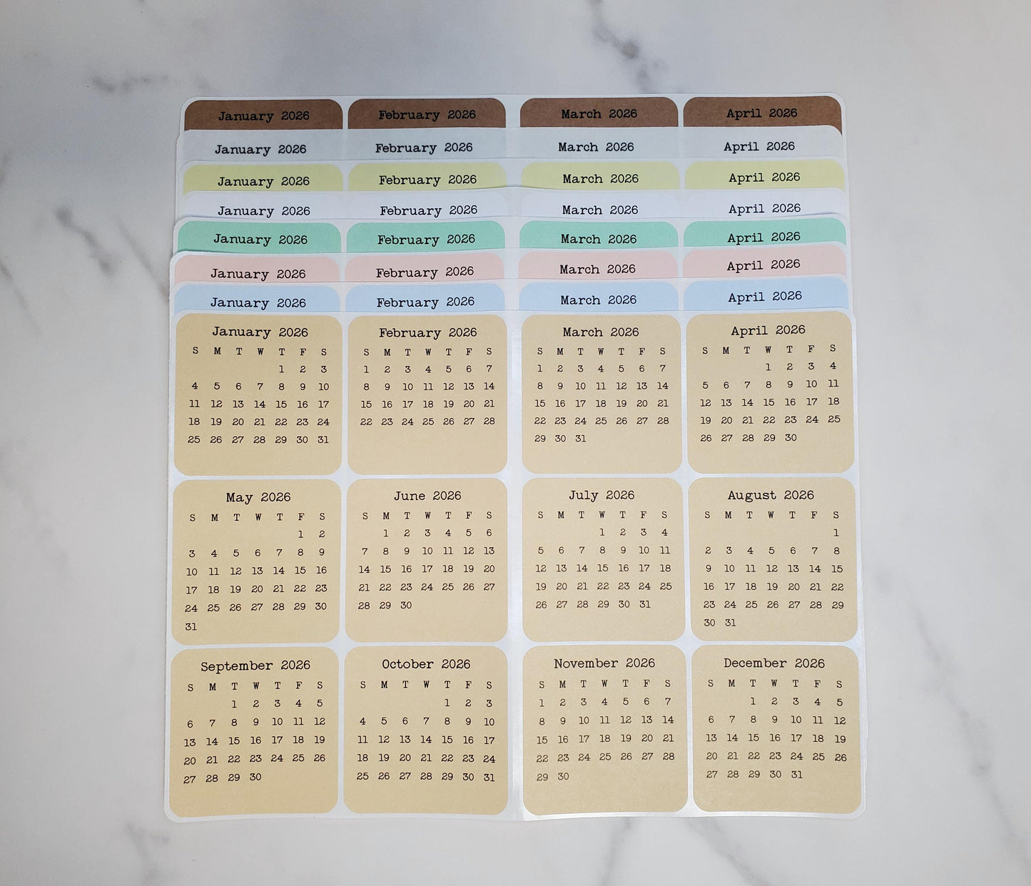 Mini Calendar Stickers