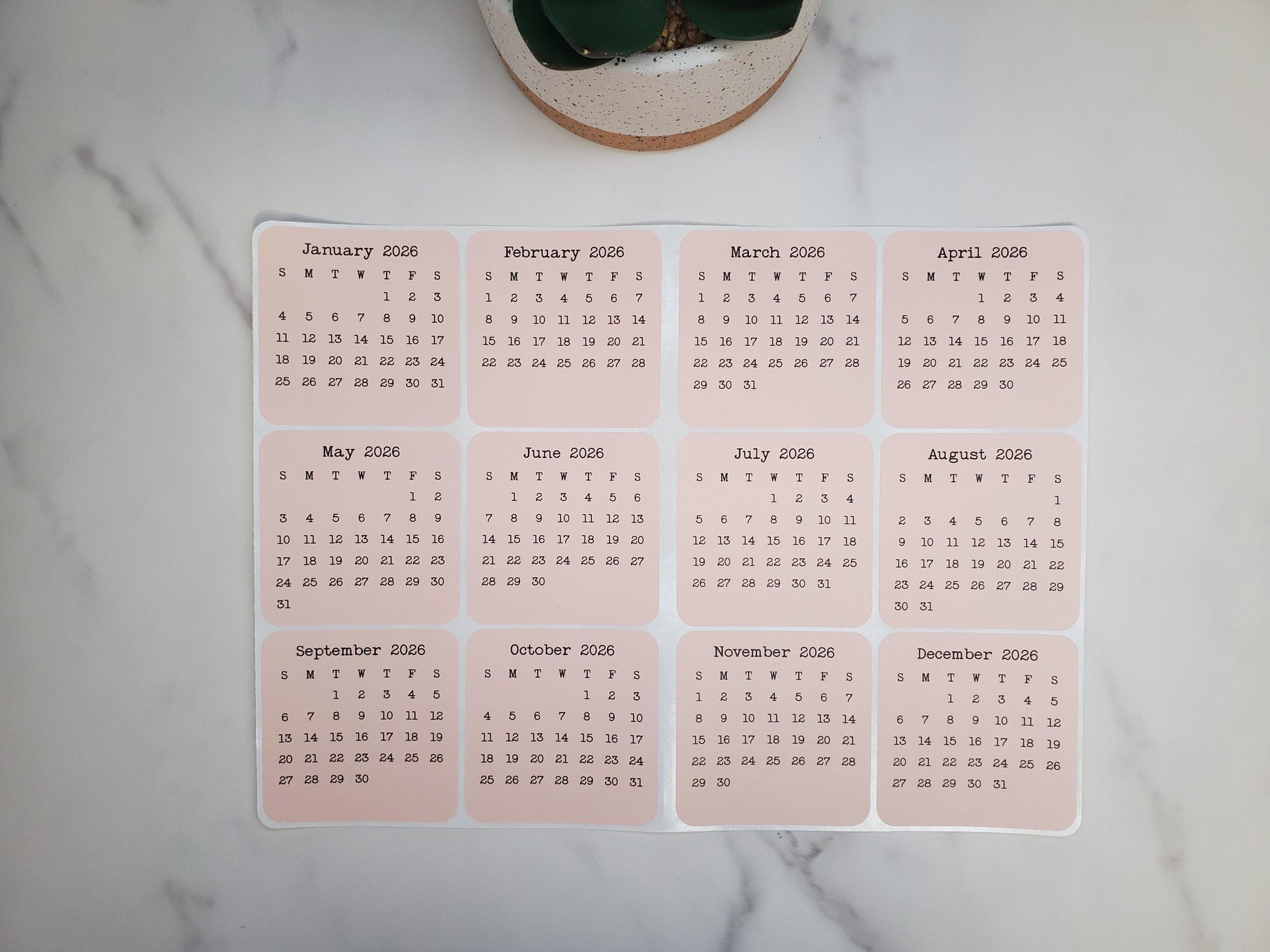 Mini Calendar Stickers