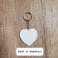 Custom 3D Printed Heart Keychain with First Name Initials | Includes Metal Keyring