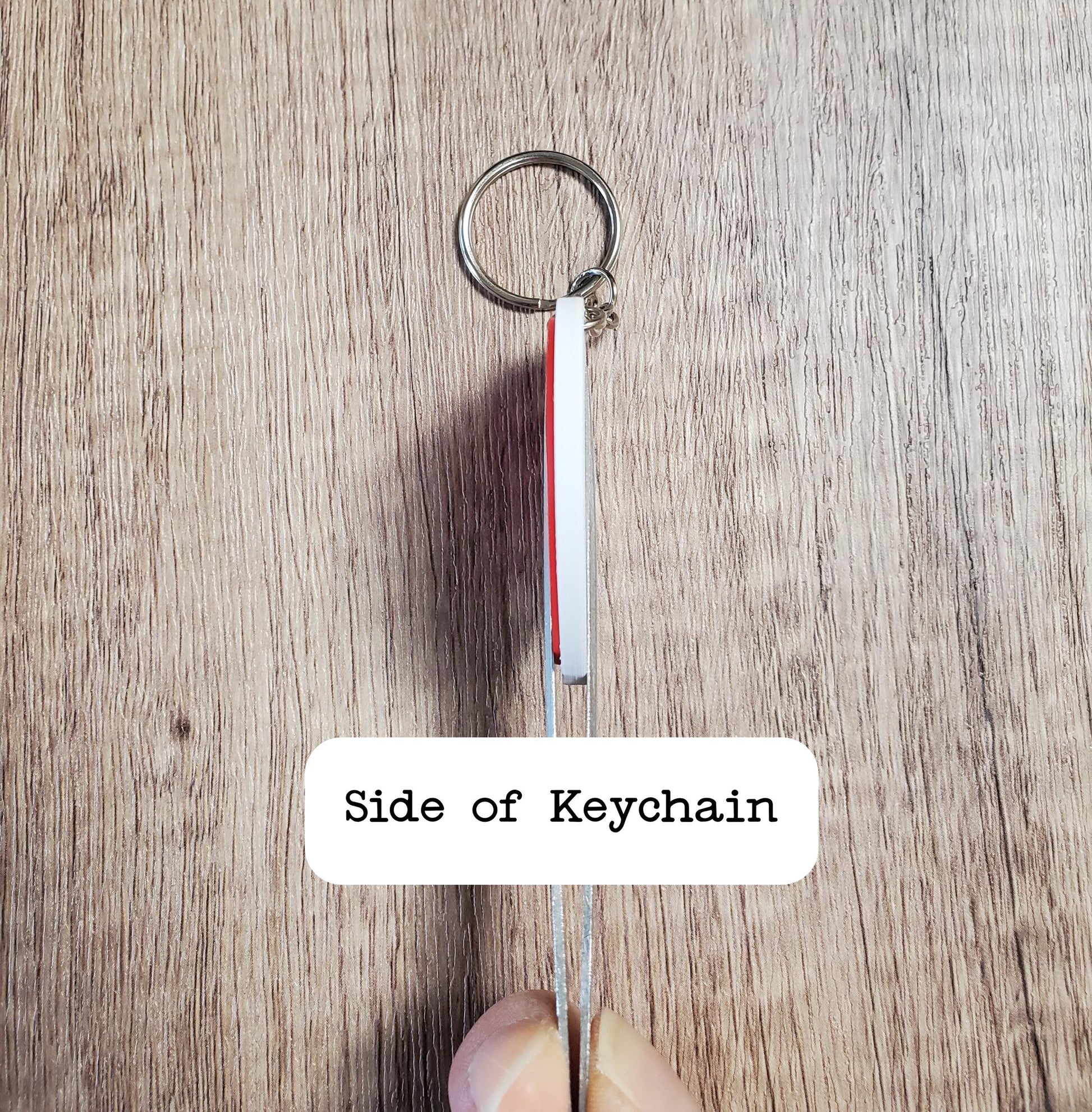 Custom 3D Printed Heart Keychain with First Name Initials | Includes Metal Keyring