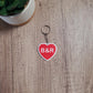 Custom 3D Printed Heart Keychain with First Name Initials | Includes Metal Keyring