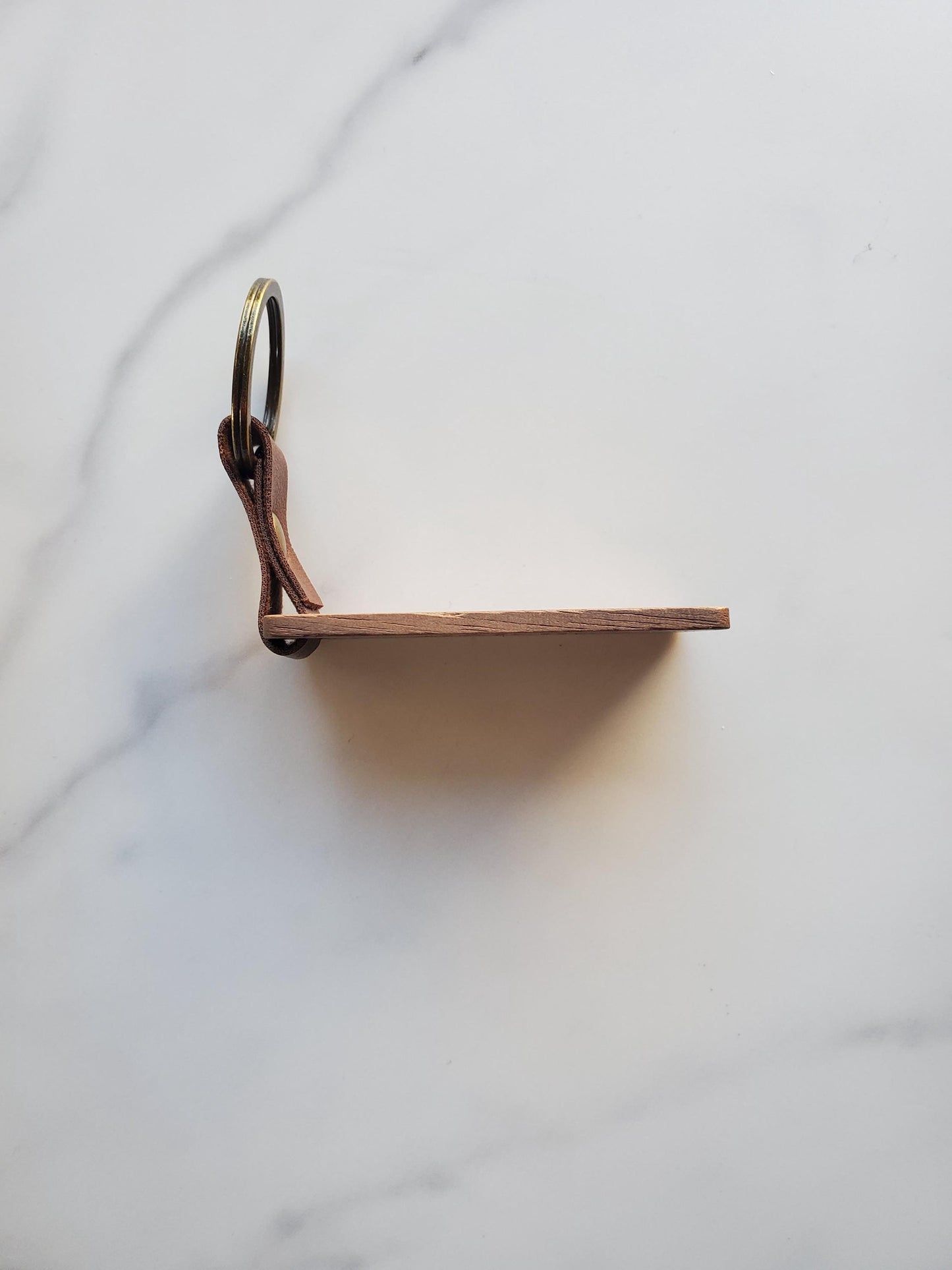 Engraved Custom Name Keychain for Teacher Appreciation Gift | Natural Black Walnut Wood | Style A