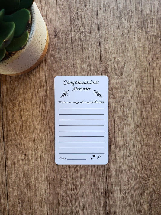 Custom Congratulations Message Cards for Celebrations and Parties | 3" x 5" Cards | Printed and Shipped To You