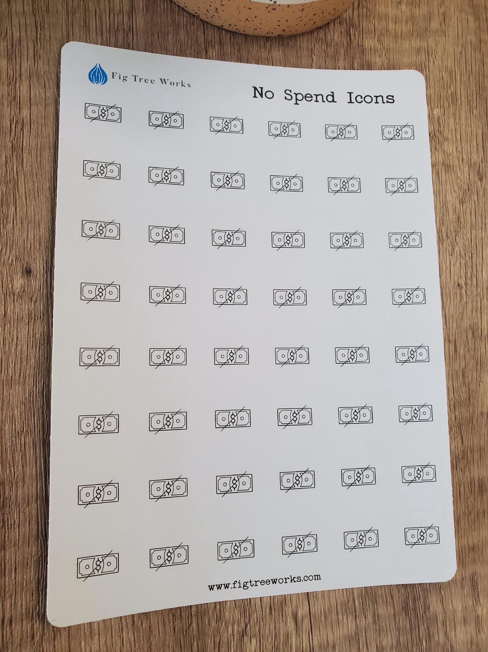No Spend Icon Stickers for Planners, Calendars and Agendas | Finance Stickers