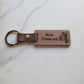 Custom Engraved Name Keychain for Teacher Appreciation Gift | Natural Black Walnut Wood | Style B