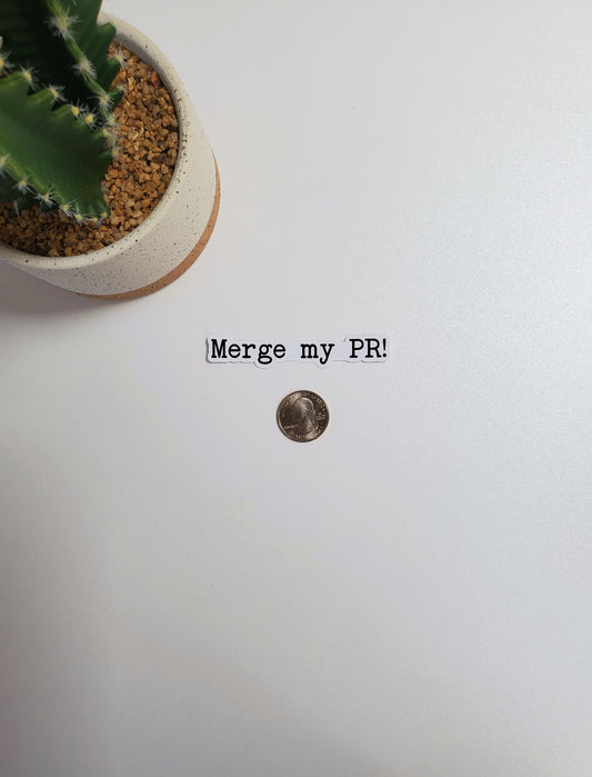 Merge My PR Text Sticker