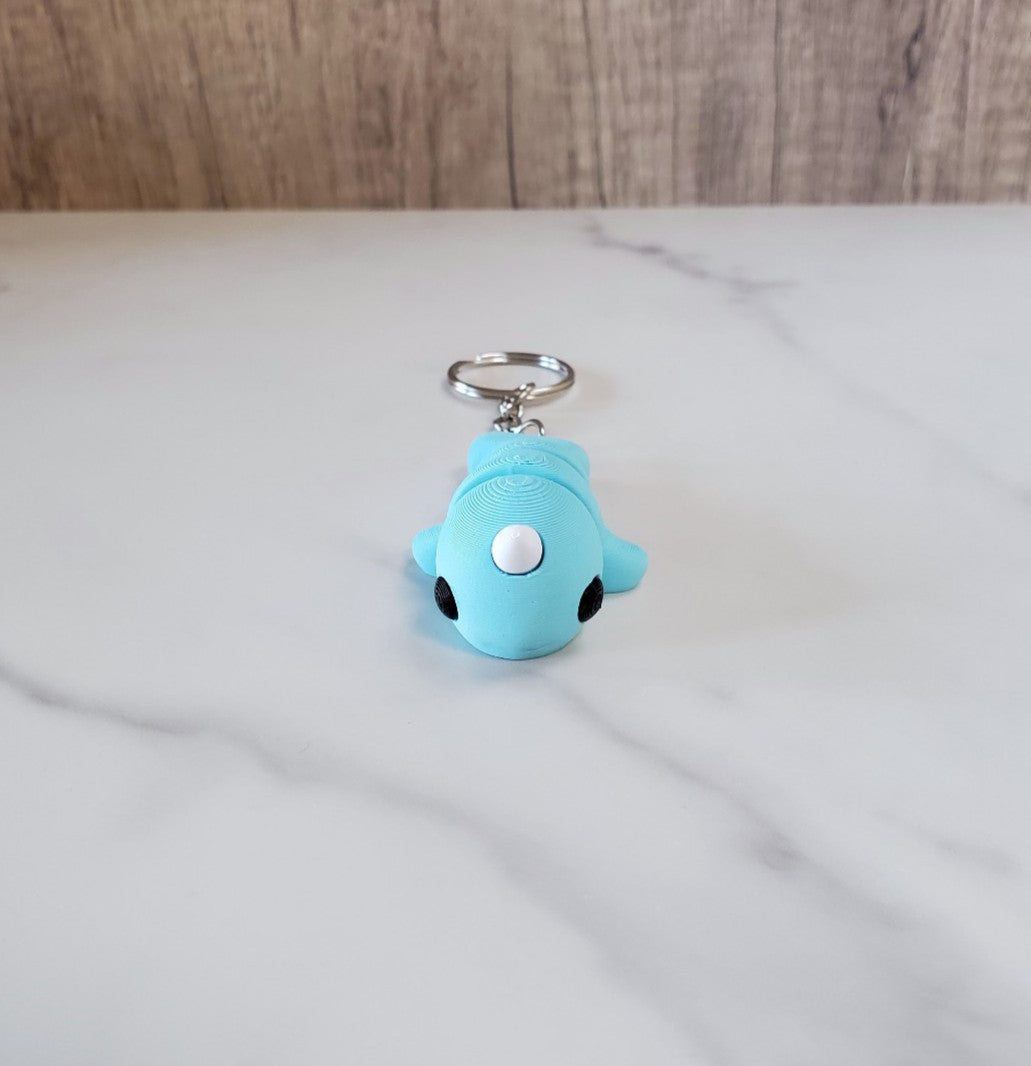 Blue Narwhal Flexible 3D Printed Keychain