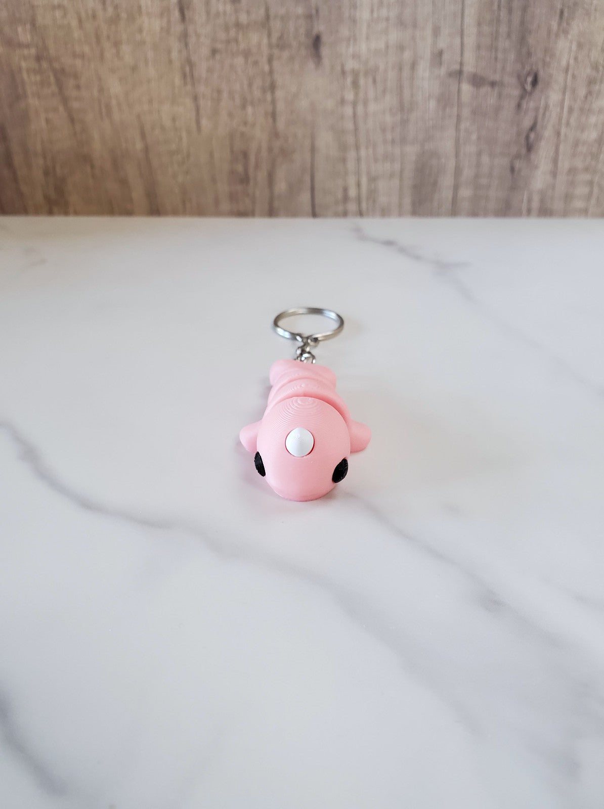 Pink Narwhal Flexible 3D Printed Keychain