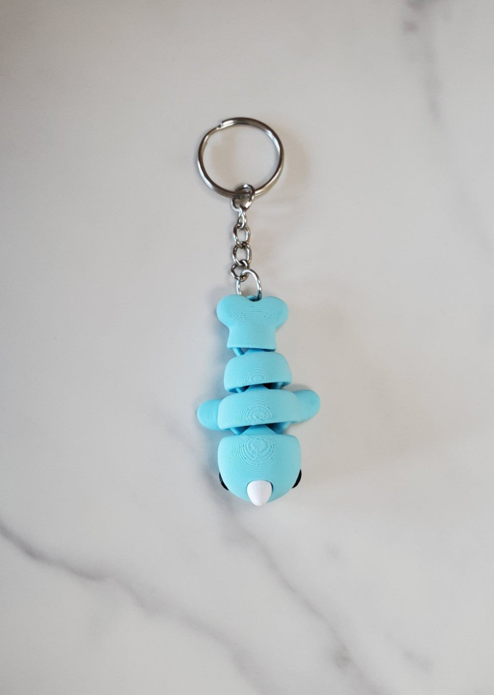 Blue Narwhal Flexible 3D Printed Keychain