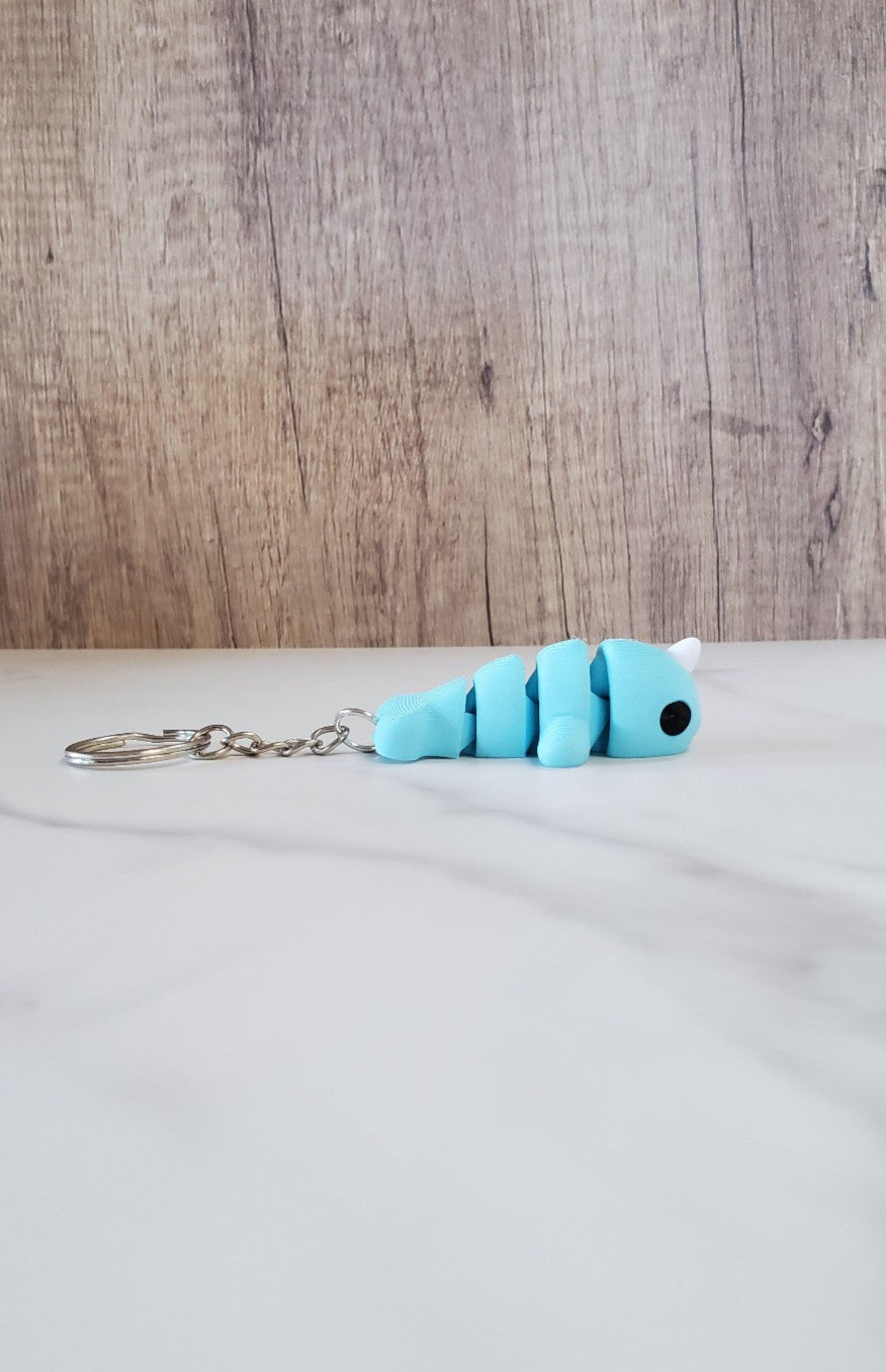 Blue Narwhal Flexible 3D Printed Keychain
