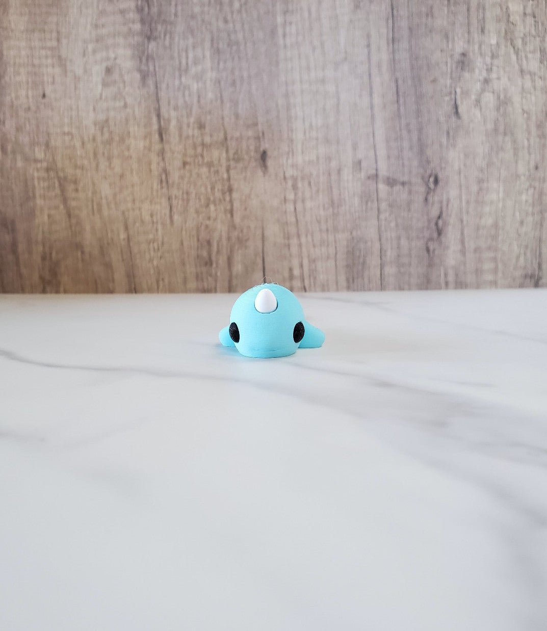 Blue Narwhal Flexible 3D Printed Keychain